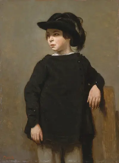Portrait of a Child av Jean-Baptiste-Camille Corot