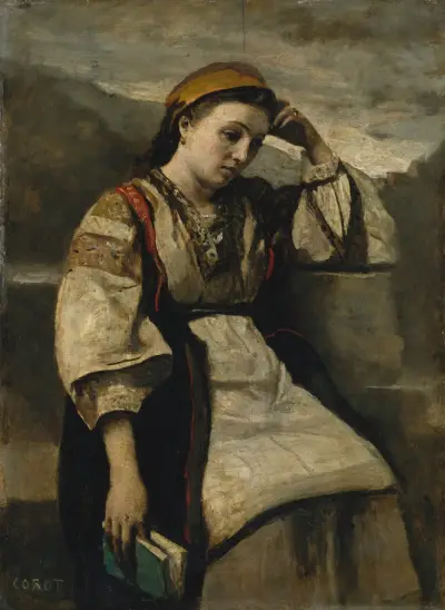 Reverie av Jean-Baptiste-Camille Corot