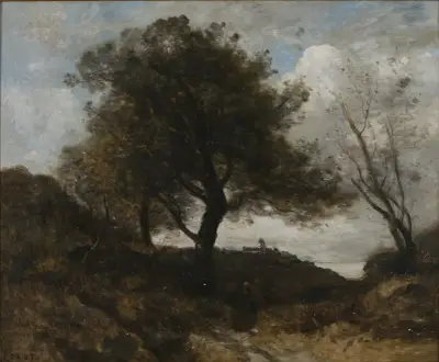 Souvenir of Normandy av Jean-Baptiste-Camille Corot