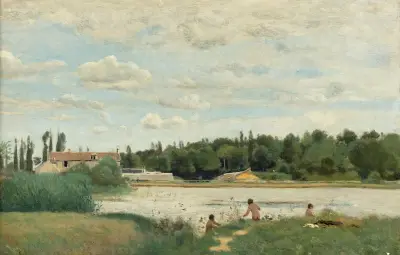 The Bath av Jean-Baptiste-Camille Corot