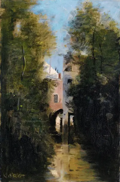 The Windmill On The Thérain River In Beauvais av Jean-Baptiste-Camille Corot