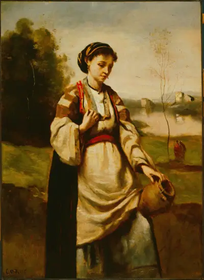 Woman with Water Jar av Jean-Baptiste-Camille Corot
