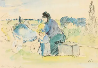 Au Parc av Camille Pissarro