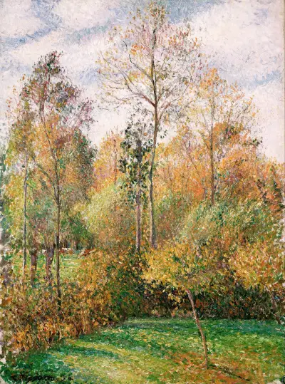 Automne, Peupliers, Eragny (Autumn, Poplars, Eragny) av Camille Pissarro