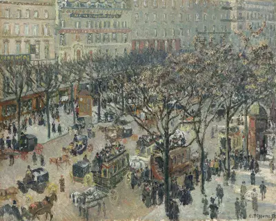 Boulevard des Italiens,Morning_Sunlight av Camille Pissarro
