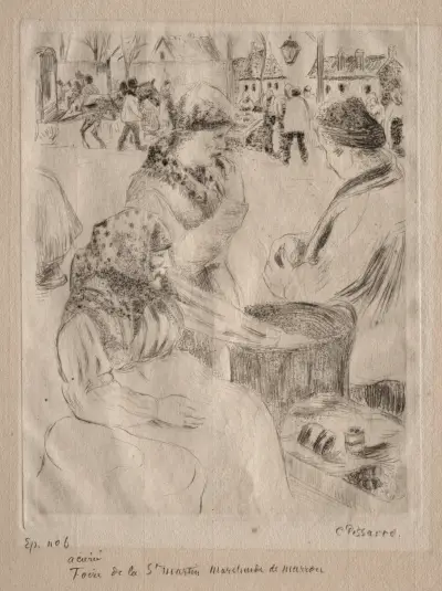 Chestnut Vendor av Camille Pissarro
