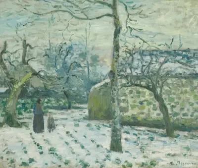 Effet De Neige À Montfoucault av Camille Pissarro
