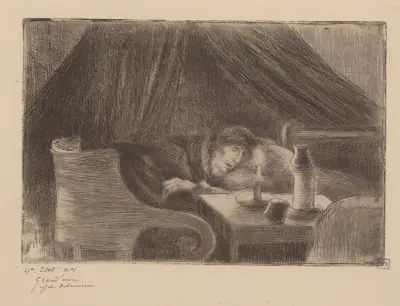Grand’mère (effet de lumière), 1889 av Camille Pissarro