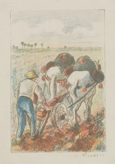 La charrue av Camille Pissarro
