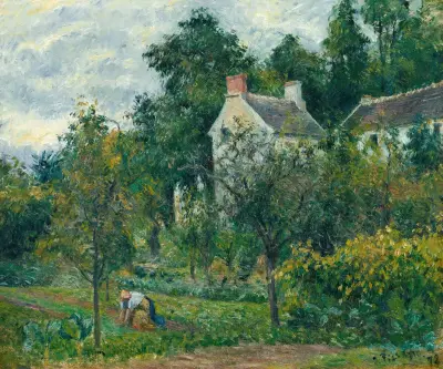 La Maison Rondest Et Son Jardin À L’hermitage, Pontoise av Camille Pissarro