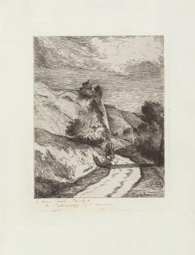 La Roche-Guyon, 1866 – nr 1 av Camille Pissarro