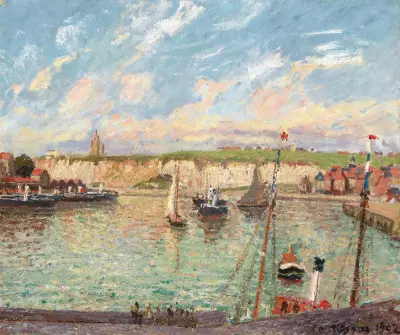 L’avant-Port De Dieppe, Après-Midi, Temps Lumineux av Camille Pissarro