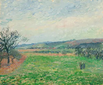 Les Coteaux De Gisors, Temps Gris av Camille Pissarro