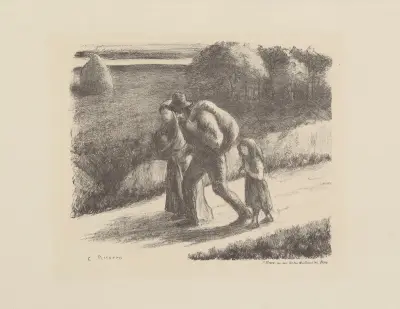 Les trimardeurs av Camille Pissarro