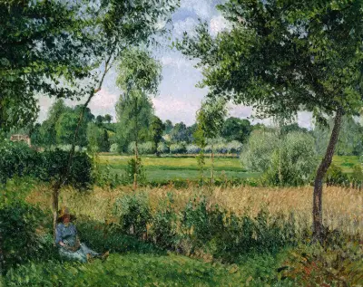 Morning Sunlight Effect, Eragny av Camille Pissarro
