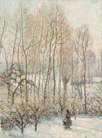 Morning Sunlight on the Snow, Eragny-sur-Epte av Camille Pissarro