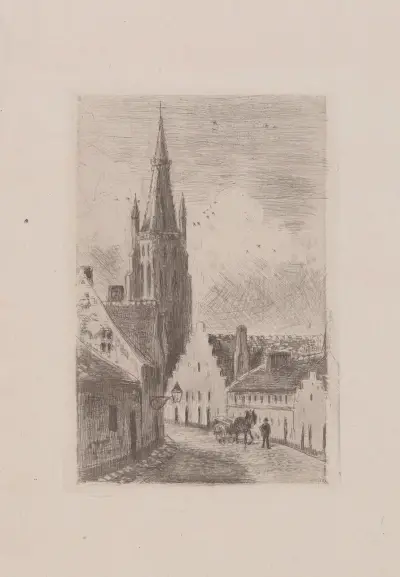Notre-Dame de Bruges av Camille Pissarro