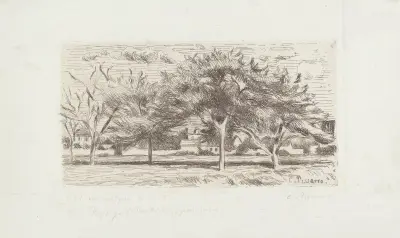 Paysage à Pontoise (pommiers) av Camille Pissarro