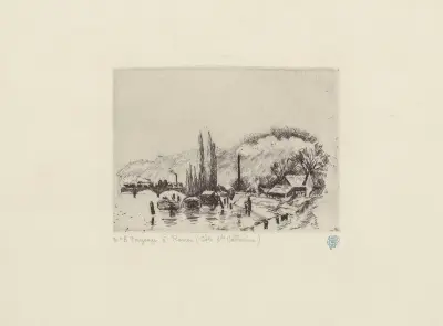 Paysage à Rouen (Côte Sainte-Catherine) av Camille Pissarro