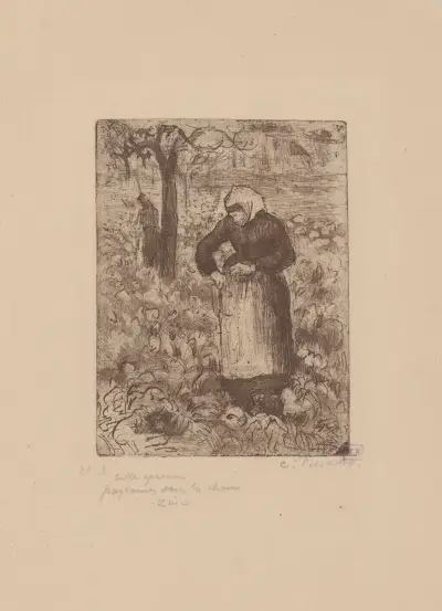 Paysanne dans les choux av Camille Pissarro