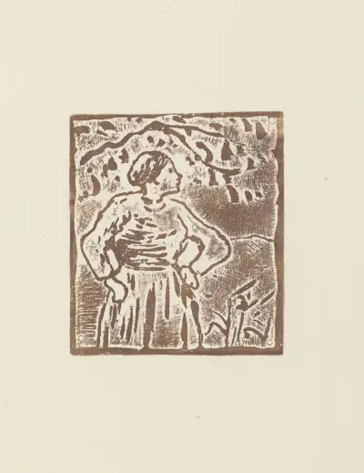 Paysanne sous un arbre av Camille Pissarro