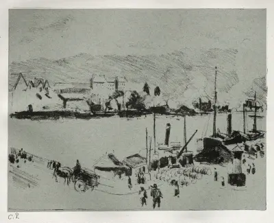 Quai Boieldieu in Rouen av Camille Pissarro