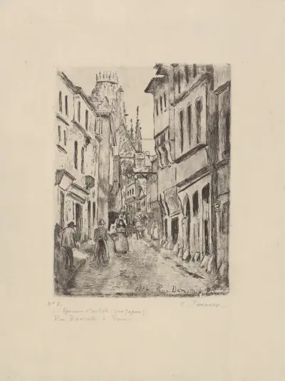Rue Damiette, à Rouen av Camille Pissarro