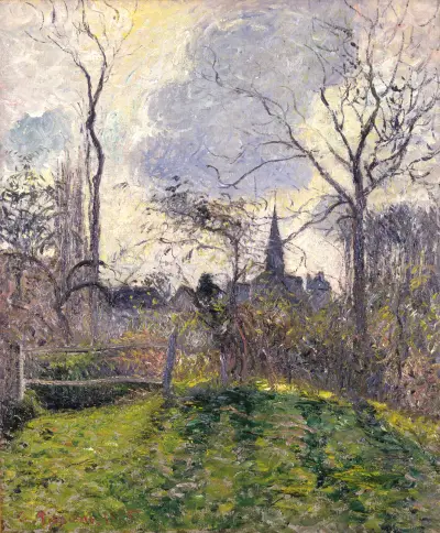 The Bell Tower of Bazincourt av Camille Pissarro