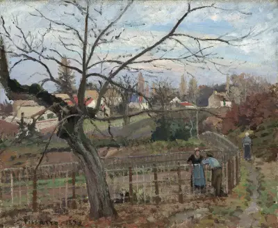 The Fence av Camille Pissarro