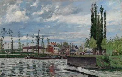The Lock at Pontoise av Camille Pissarro
