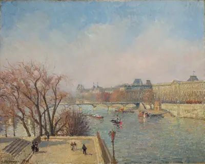The Louvre, Morning, Sunlight av Camille Pissarro
