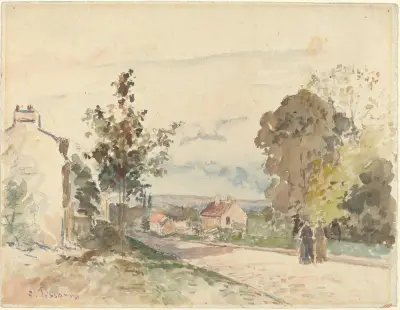 The Road from Versailles to Louveciennes av Camille Pissarro
