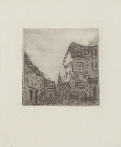 Vieille rue à Rouen rue Malpalue, 1883 – nr 1 av Camille Pissarro