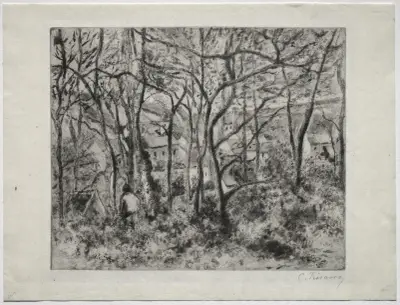 Wooded Landscape at L’Hermitage, Pontoise av Camille Pissarro