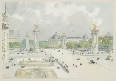 Pont Alexandre III. Perspective des palais av Camille Piton