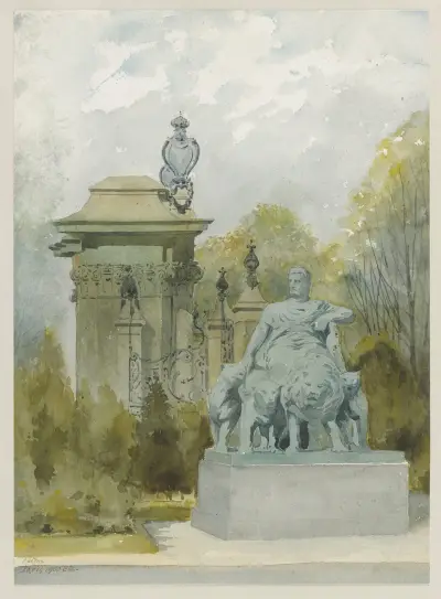 Statue de Marc-Antoine et grille russe. av Camille Piton