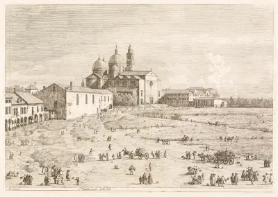 Church of Saint Justina in Prà della Valle, Padua av Canaletto
