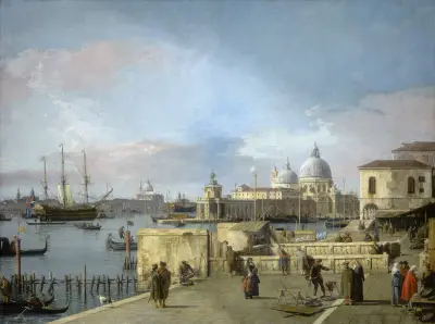Entrance to the Grand Canal from the Molo,Venice av Canaletto