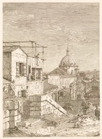 La Maison a l’inscription av Canaletto