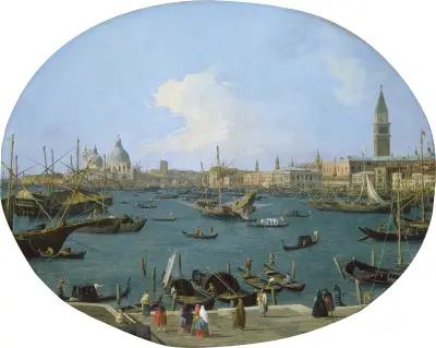Seen from the Bacino di San Marco in Venice av Canaletto
