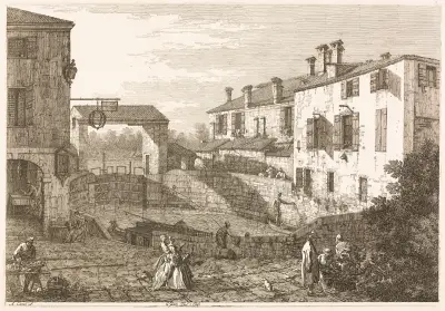 The Canal Lock at Dolo av Canaletto