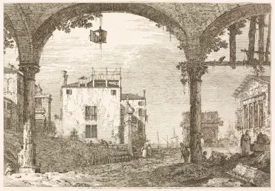 The Portico with the Lantern av Canaletto