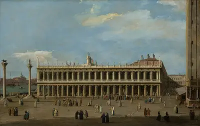 Venice, the Piazzetta, looking west, with the Libreria av Canaletto