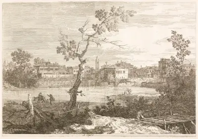View of Burano, a Town on an Island in the Venetian Lagoon av Canaletto