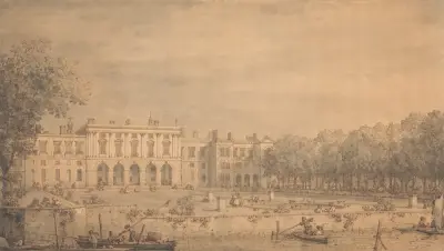 View of Old Somerset House from the Thames av Canaletto