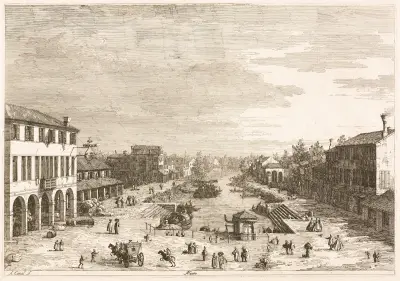 Views of Mestre, a Town in the Province of Venice av Canaletto