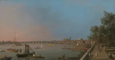 Westminster from Near the Terrace of Somerset House av Canaletto