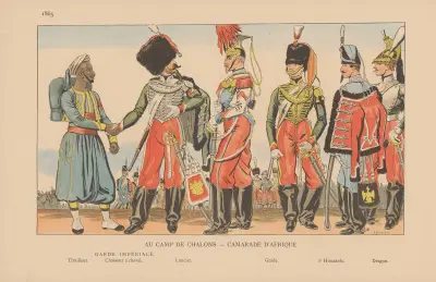Au Camp de Chalons — Camarade D’afrique. 1865 av Caran d'Ache