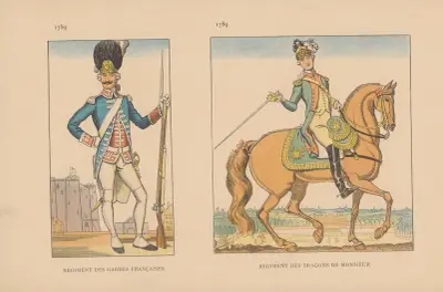 Regiment Des Gardes Francaises, Regiment Des Dragons de Monsieur. 1789 av Caran d'Ache