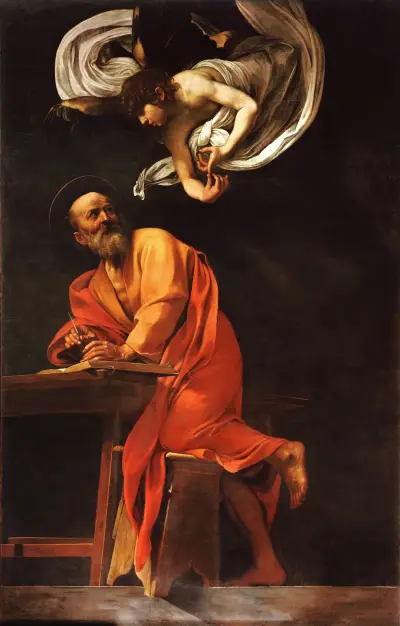 Saint Matthew and the angel av Caravaggio